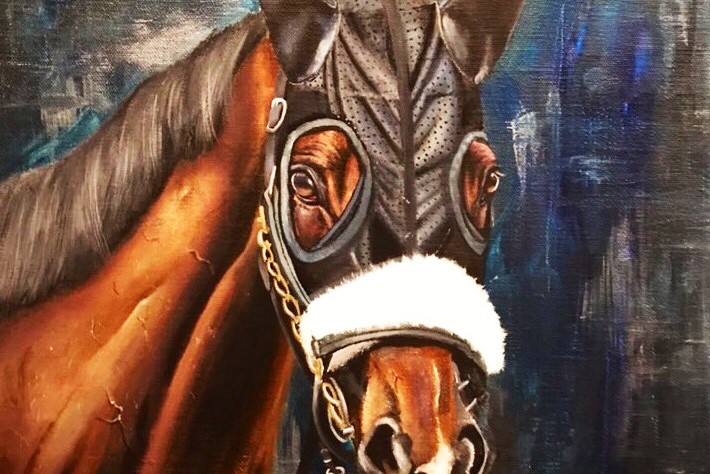 アーモンドアイアクリル画